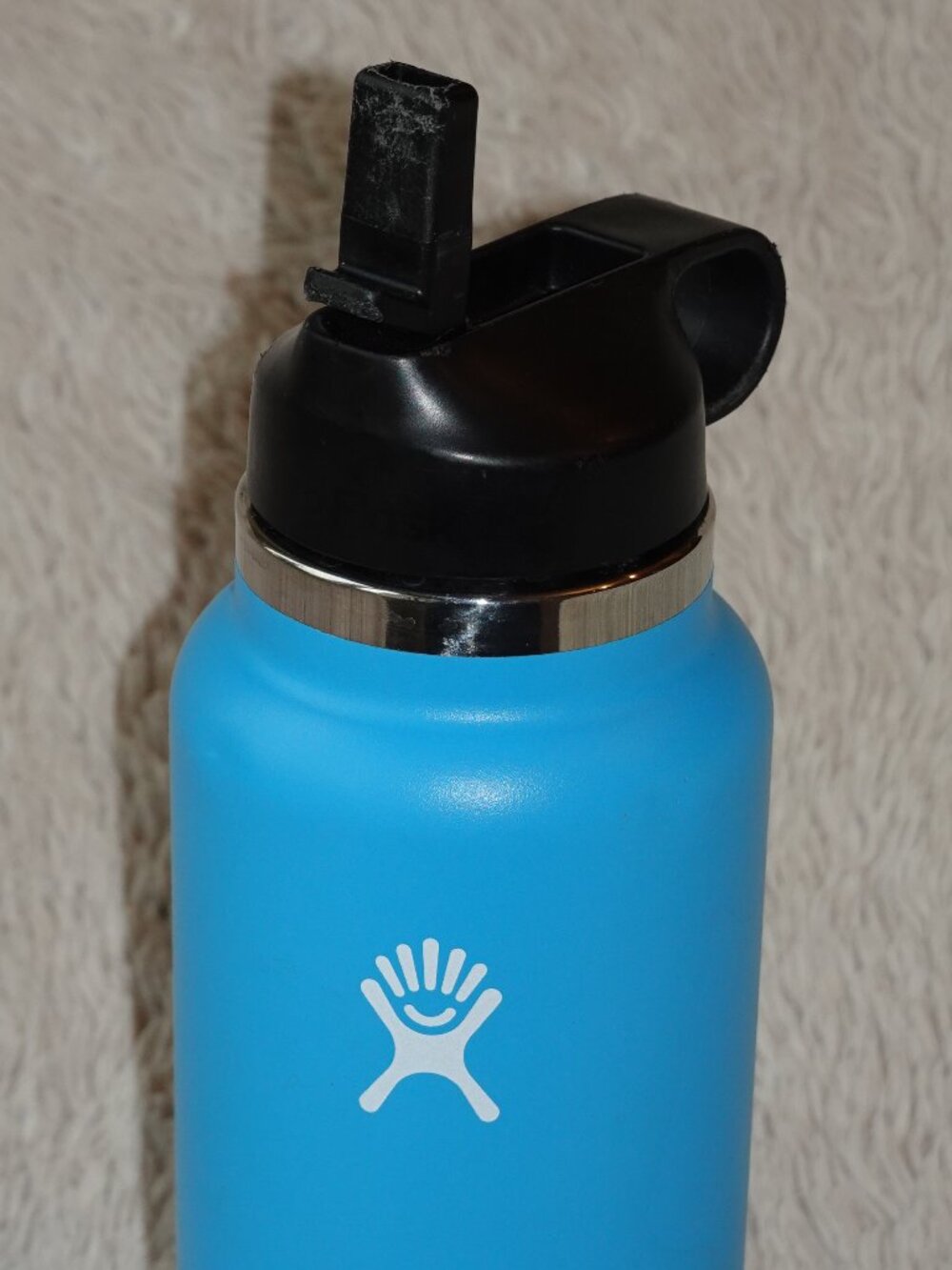 Hydro Flask 32 oz Wide Mouth, Flex Straw Lid, Blue, Good Condition - Picture 7 of 8